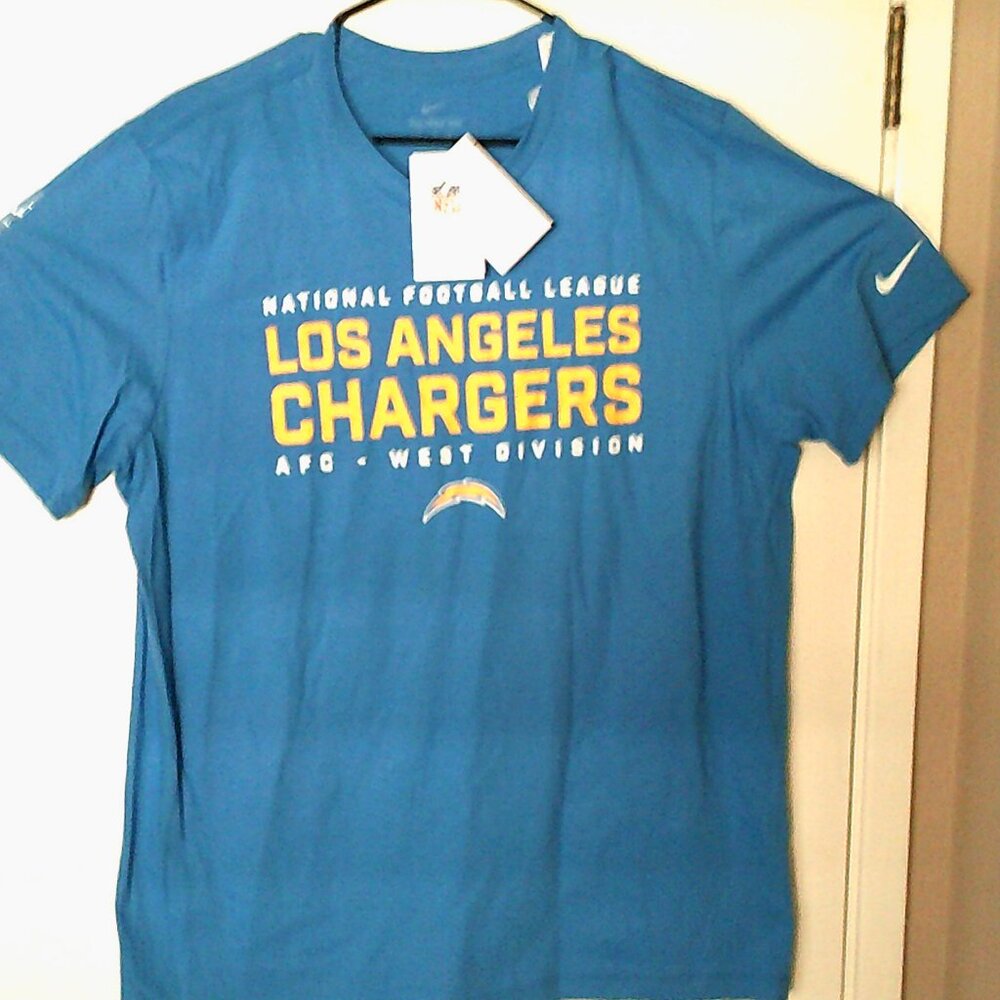 NEW NIKE NFL FOOTBALL "San Diego Chargers Logo Tee" MEN'S BLUE WHITE XL N199-44U